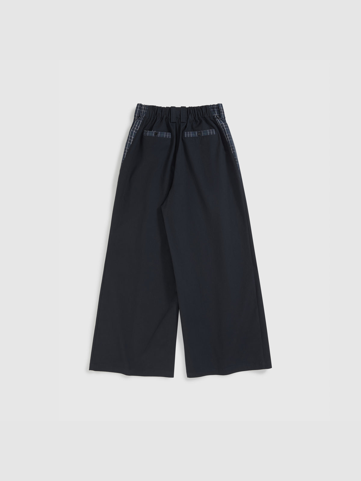 High-Waist Check Patchwork Pants