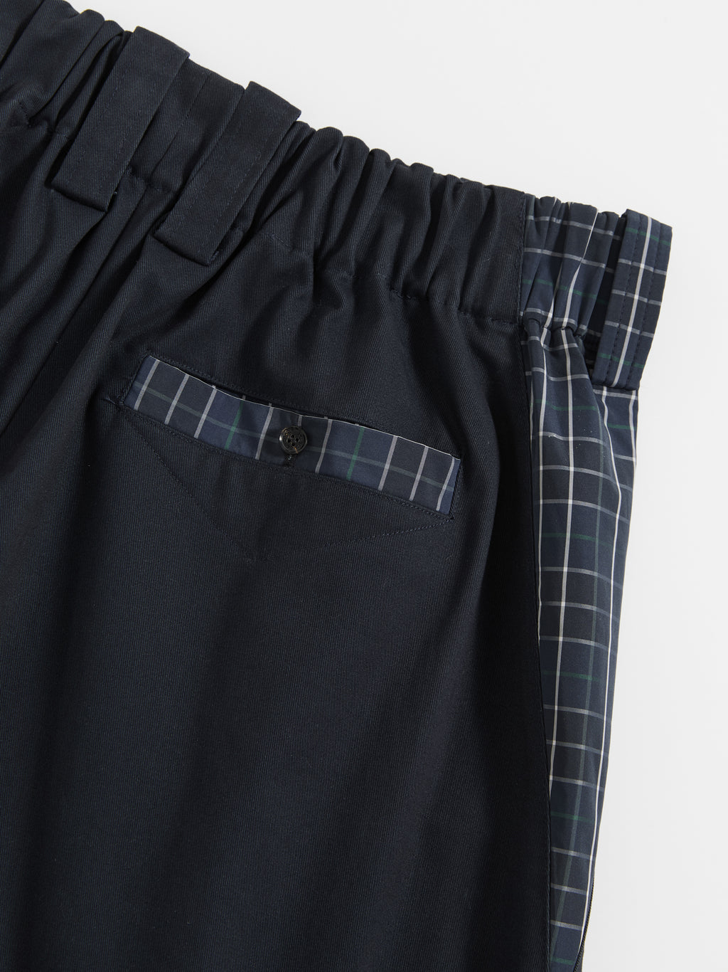 High-Waist Check Patchwork Pants
