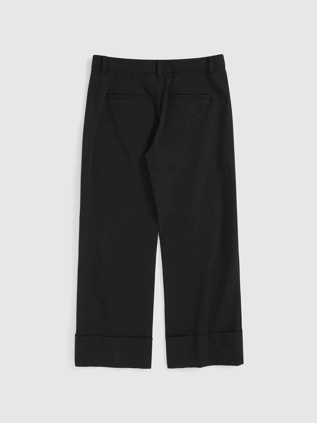 Wide-Hem Stretch Cropped Trousers