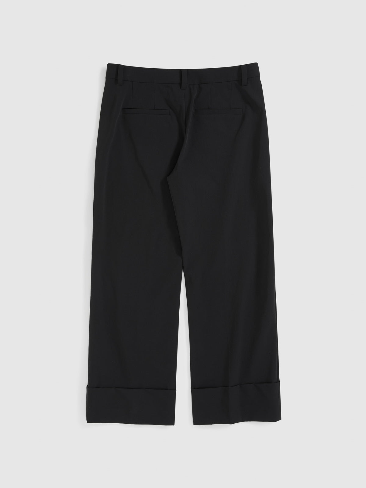 Wide-Hem Stretch Cropped Trousers
