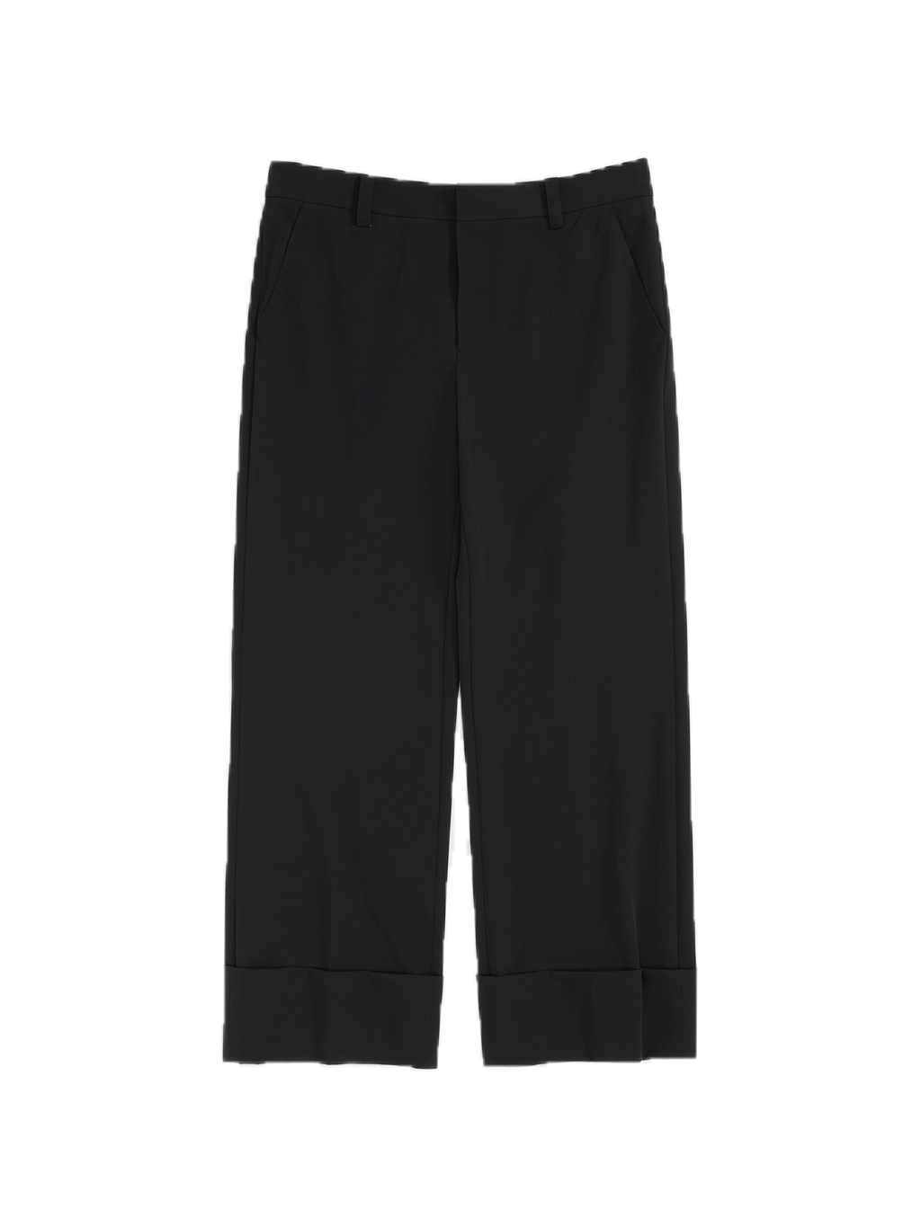Wide-Hem Stretch Cropped Trousers