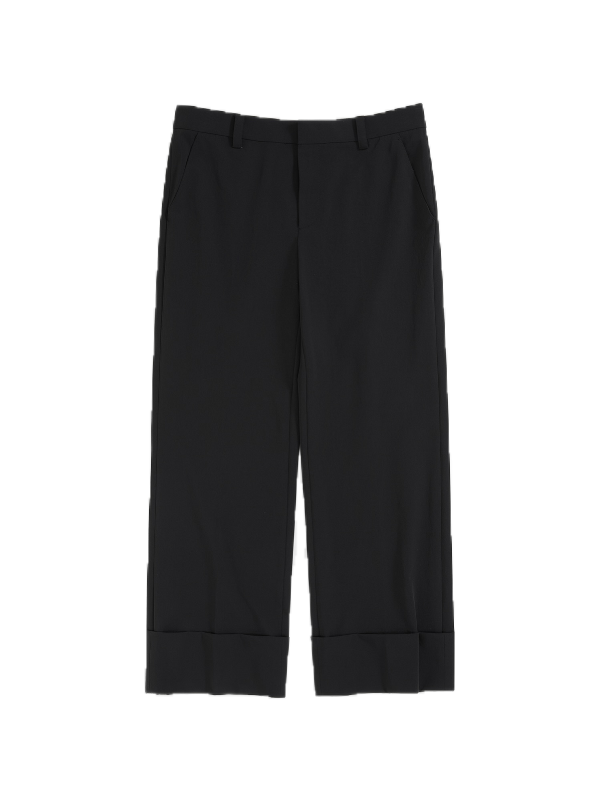 Wide-Hem Stretch Cropped Trousers