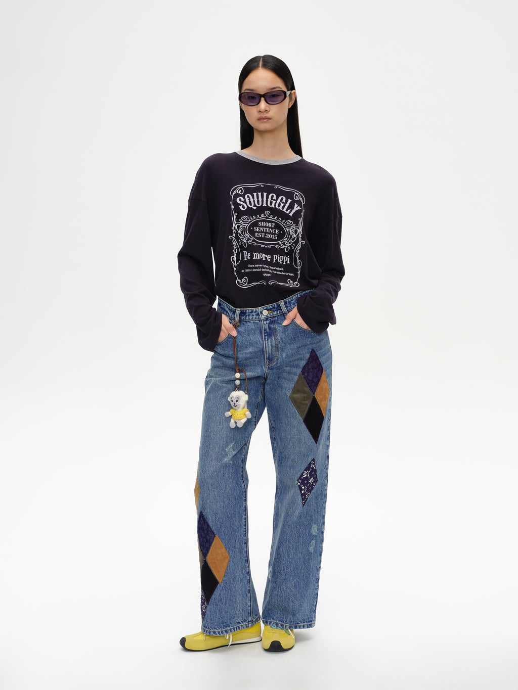 Loose-Fit Color-Block Embroidered T-Shirt