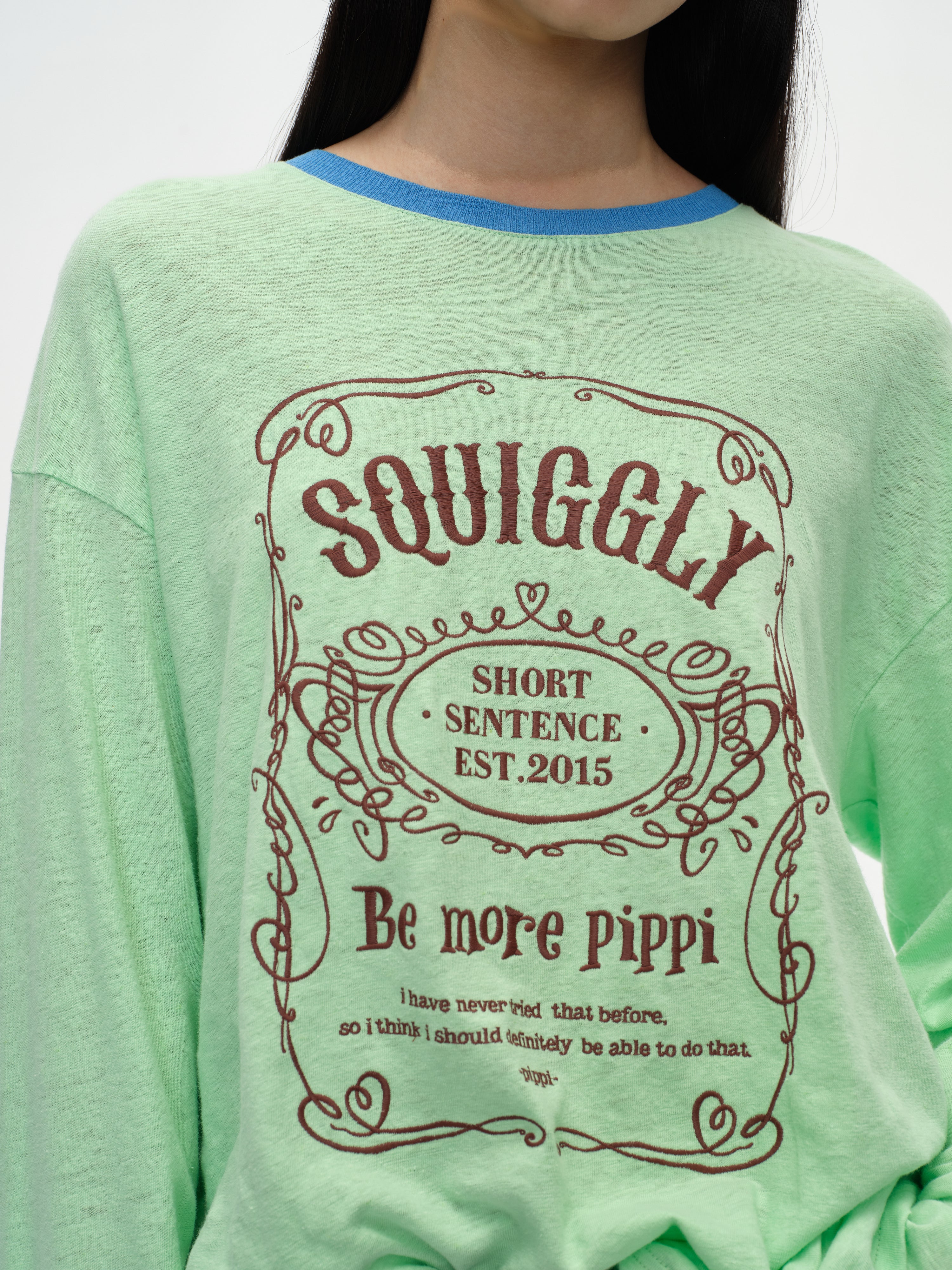 Loose-Fit Color-Block Embroidered T-Shirt