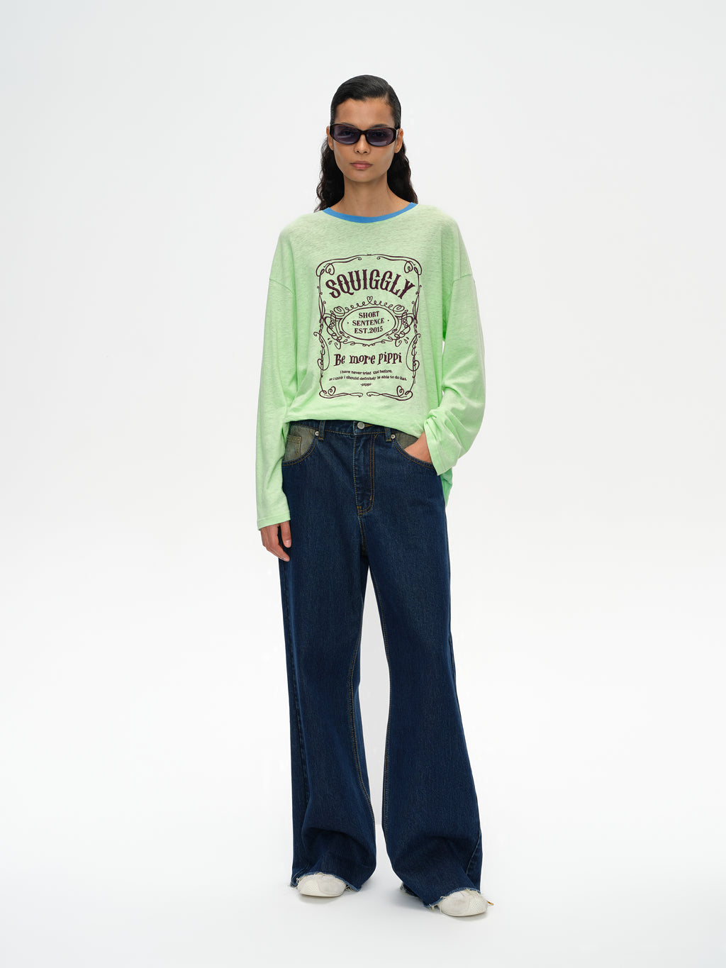 Loose-Fit Color-Block Embroidered T-Shirt