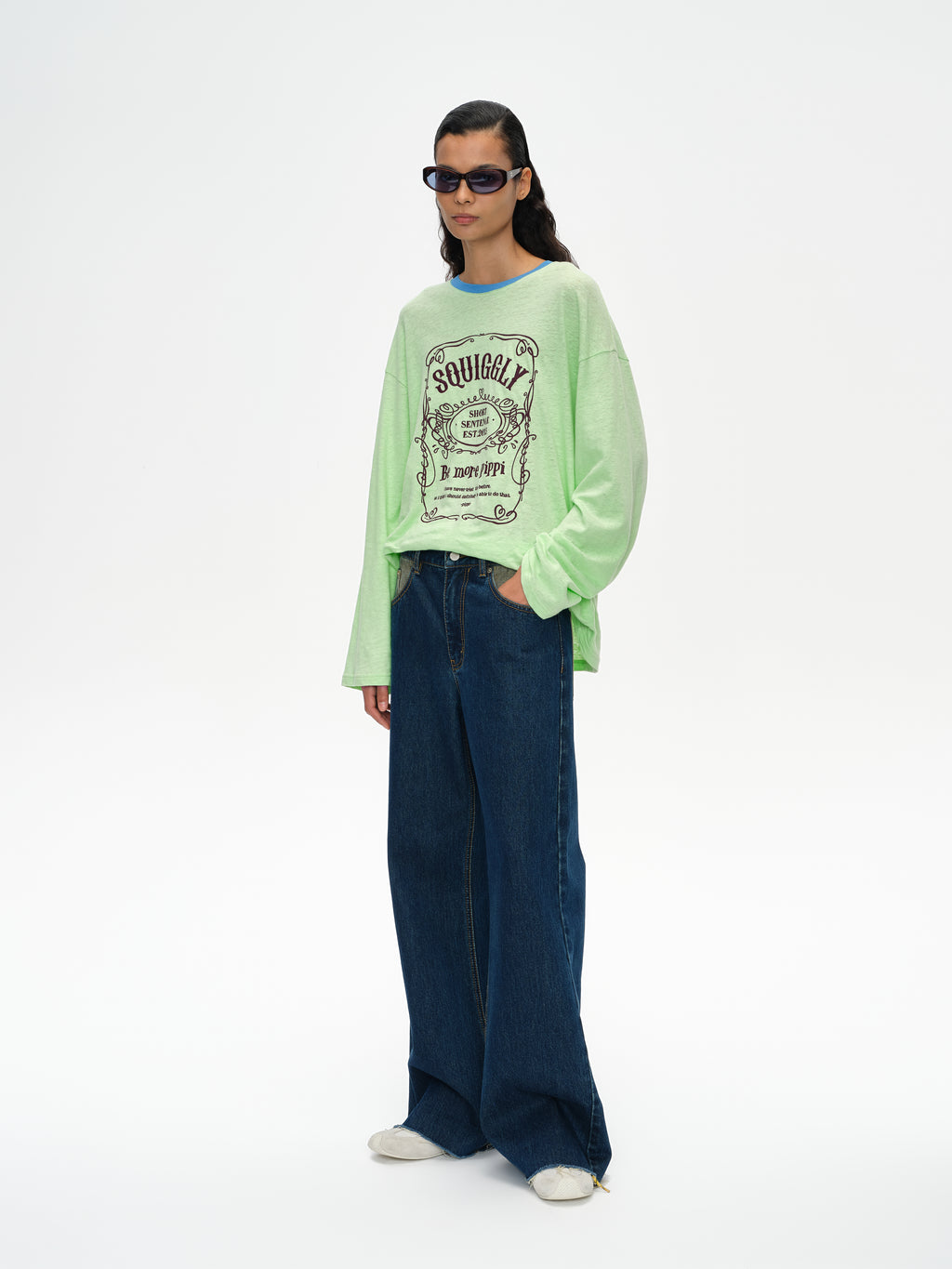 Loose-Fit Color-Block Embroidered T-Shirt