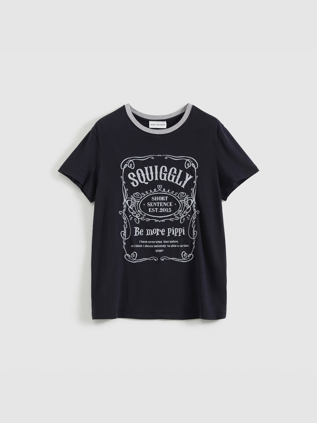 Color-Block Collar Fitted Embroidered T-Shirt