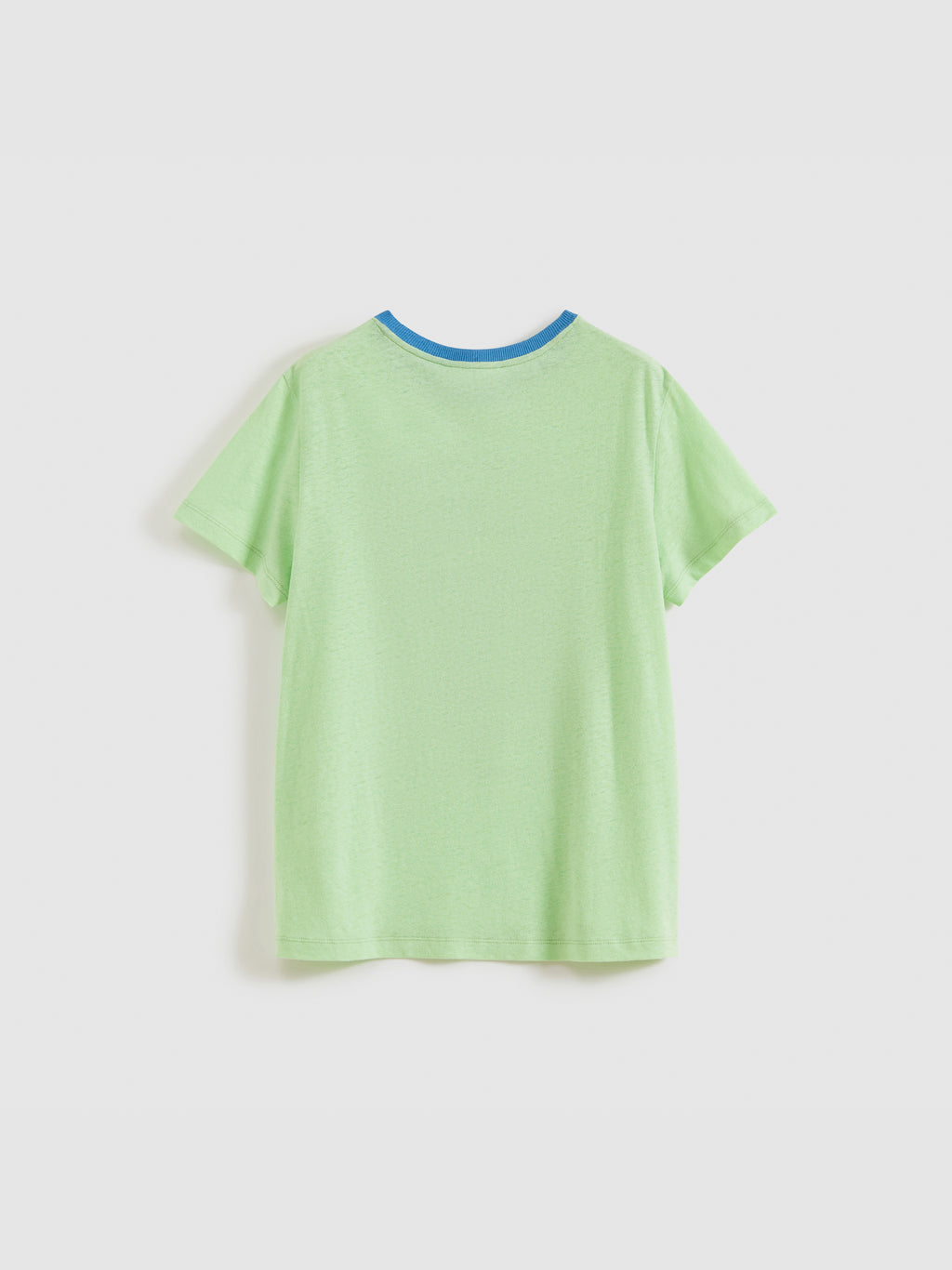Color-Block Collar Fitted Embroidered T-Shirt