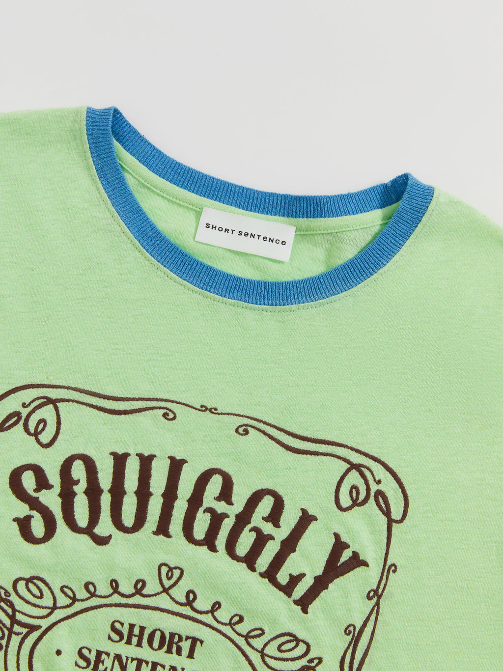 Color-Block Collar Fitted Embroidered T-Shirt