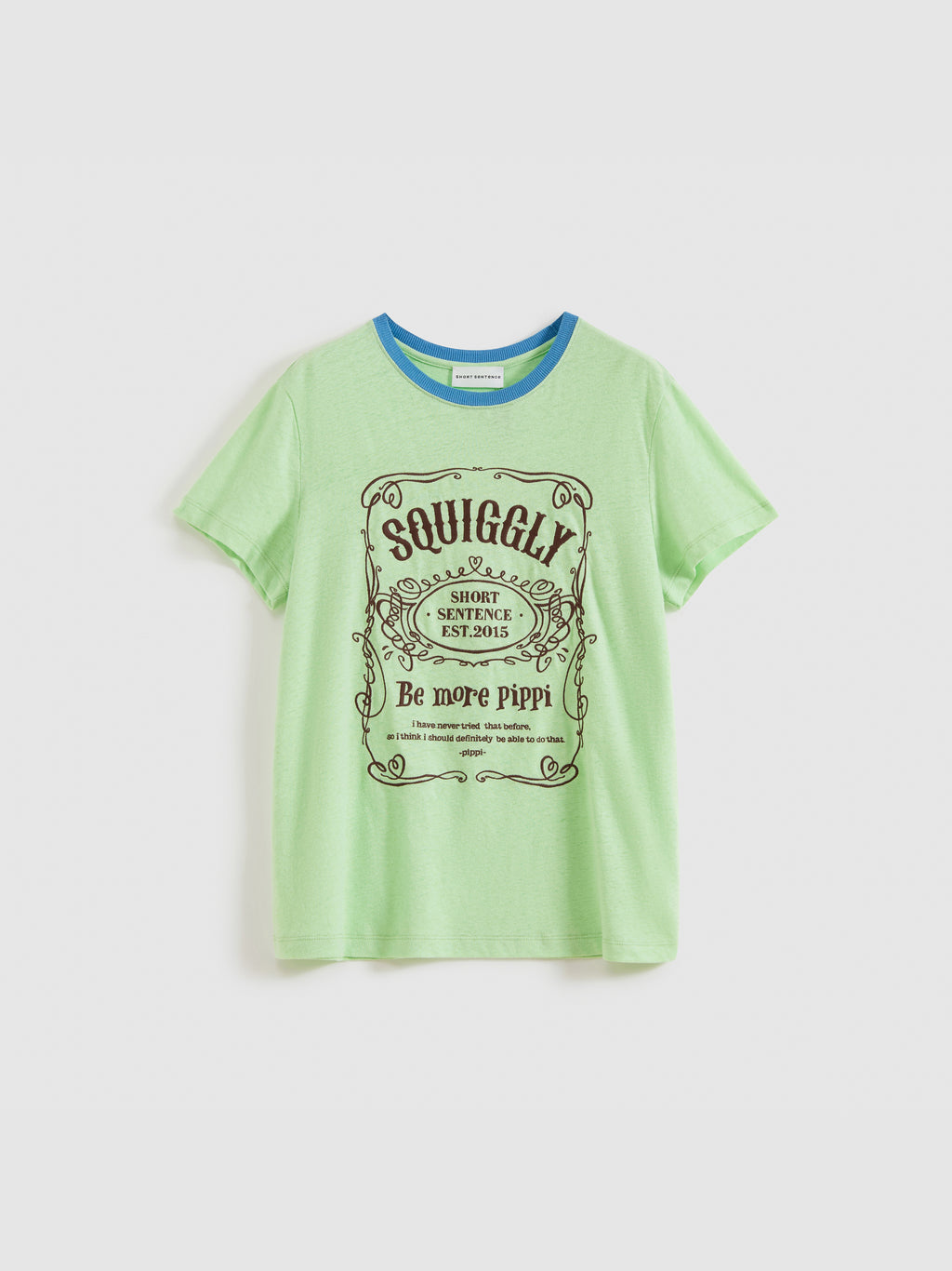 Color-Block Collar Fitted Embroidered T-Shirt
