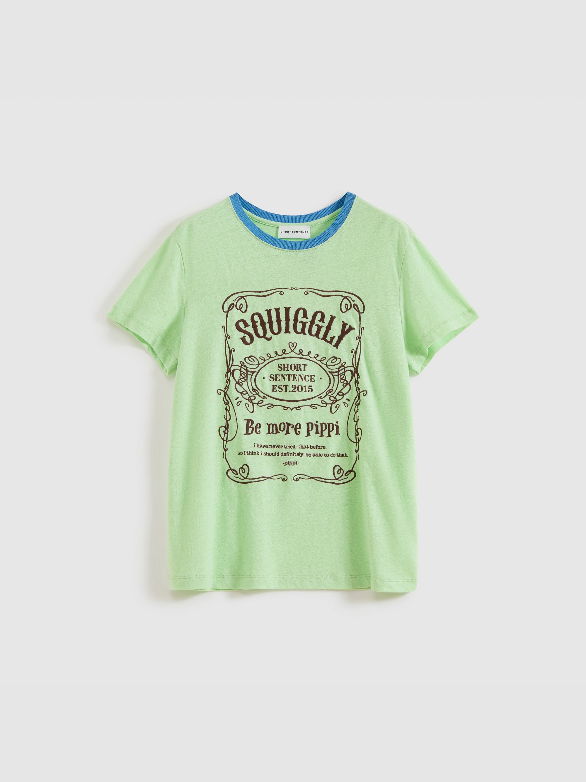 Color-Block Collar Fitted Embroidered T-Shirt
