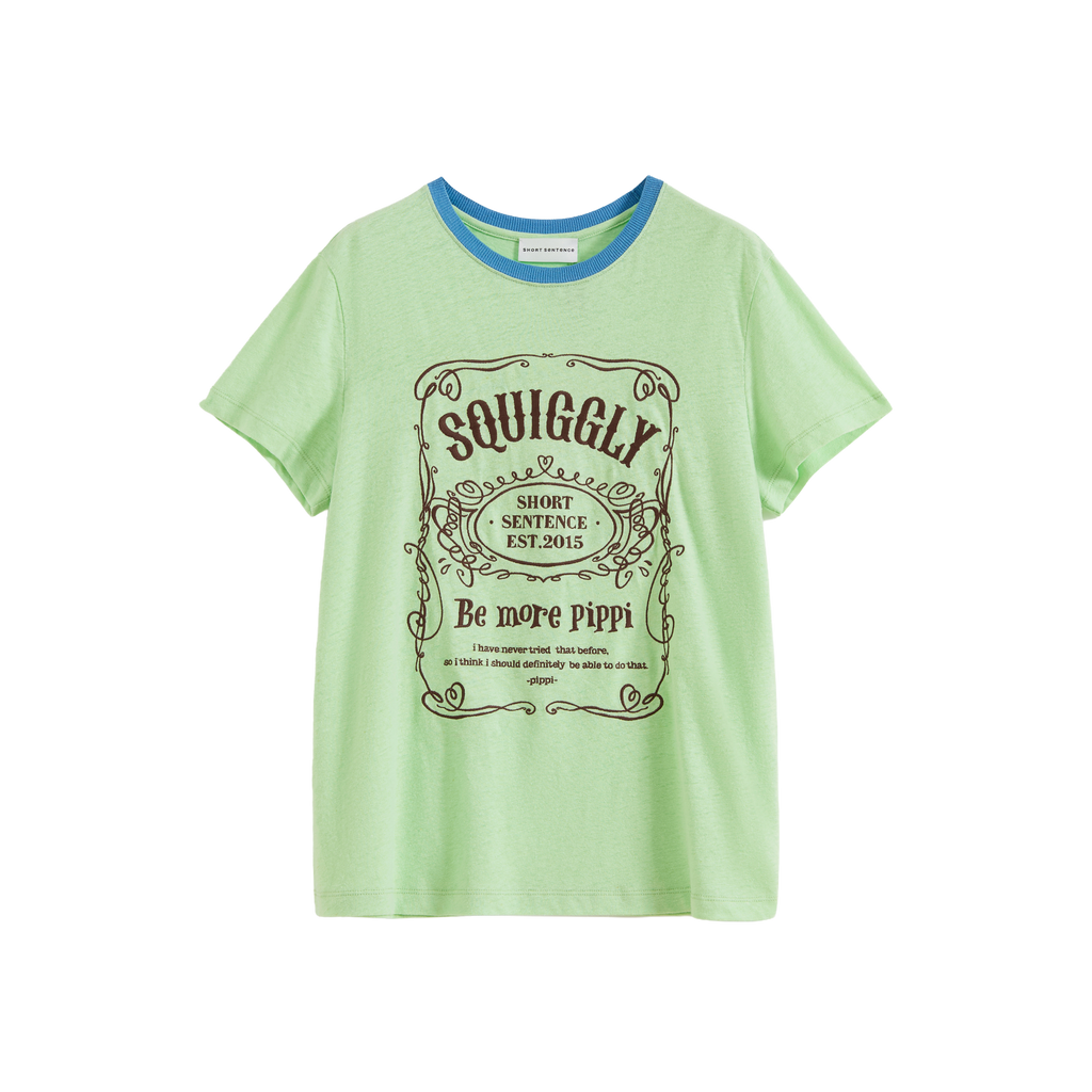 Color-Block Collar Fitted Embroidered T-Shirt