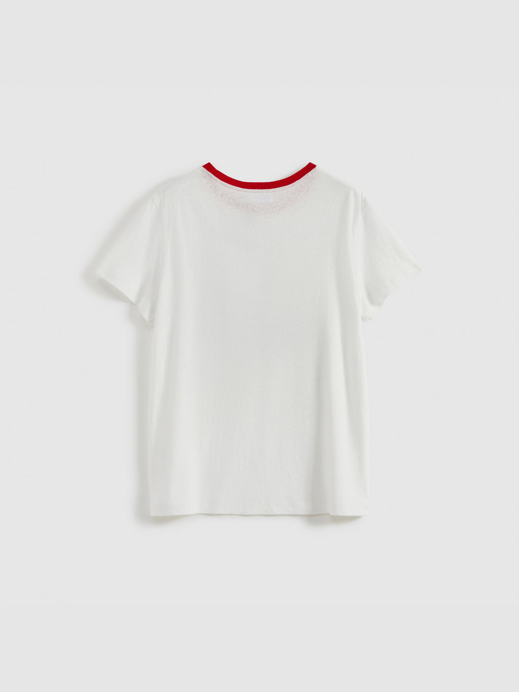 Color-Block Collar Fitted Embroidered T-Shirt