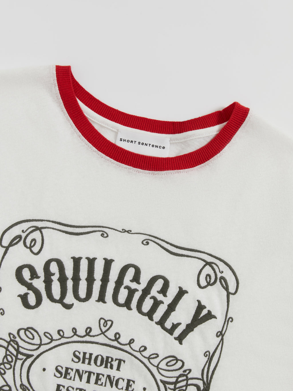 Color-Block Collar Fitted Embroidered T-Shirt