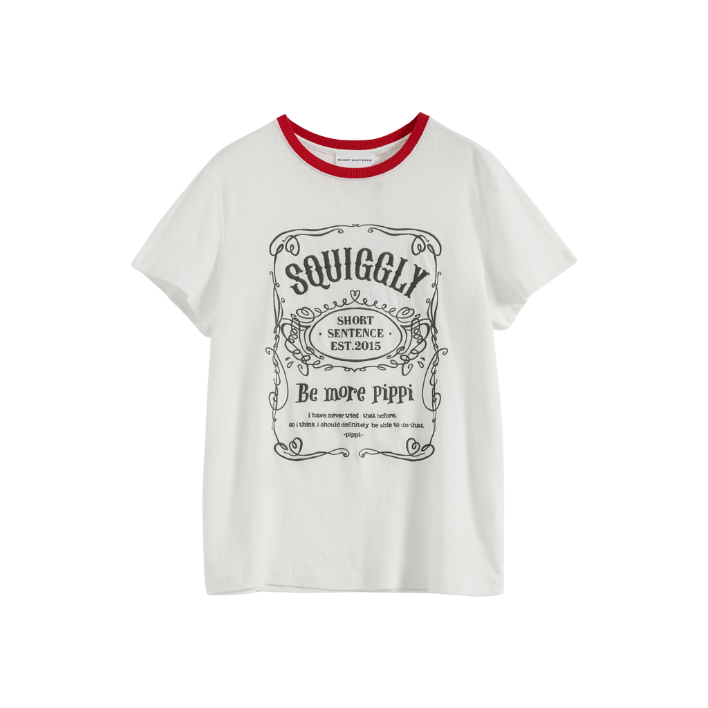 Color-Block Collar Fitted Embroidered T-Shirt