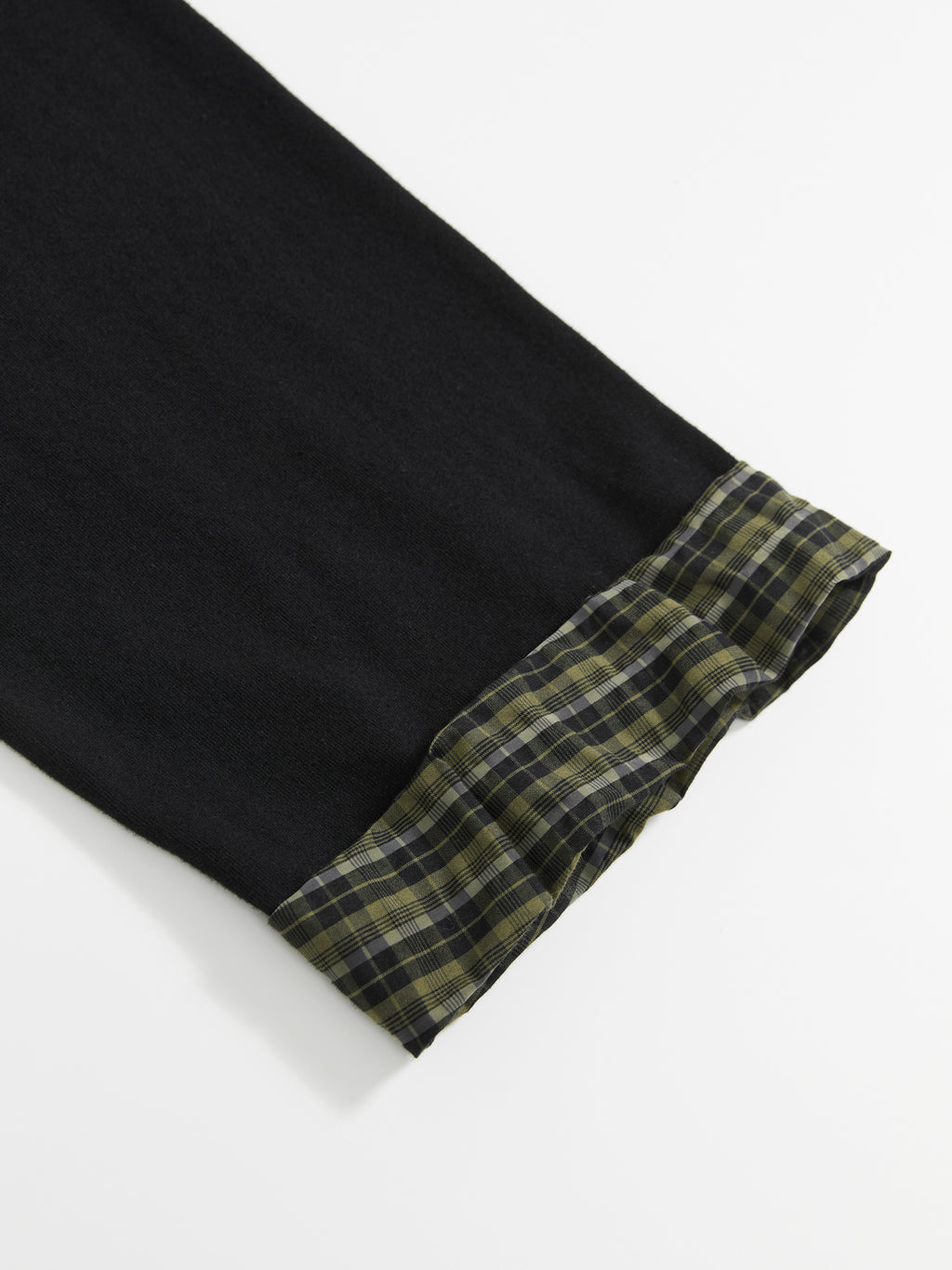 Oversized Plaid Trim T-Shirt
