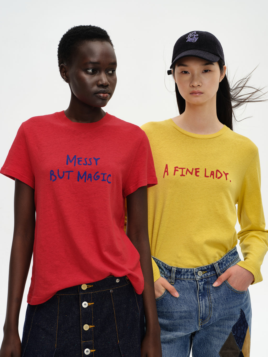 Color-Block Flocked Print T-Shirt
