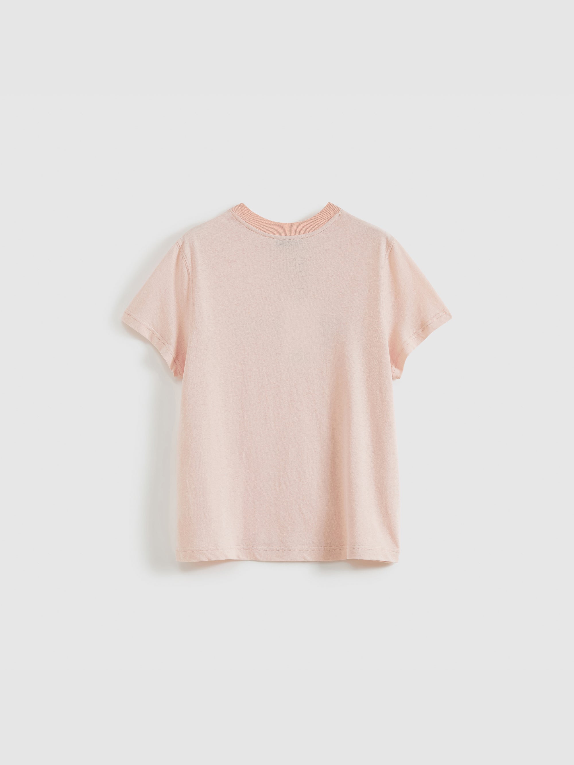 Color-Block Flocked Print T-Shirt