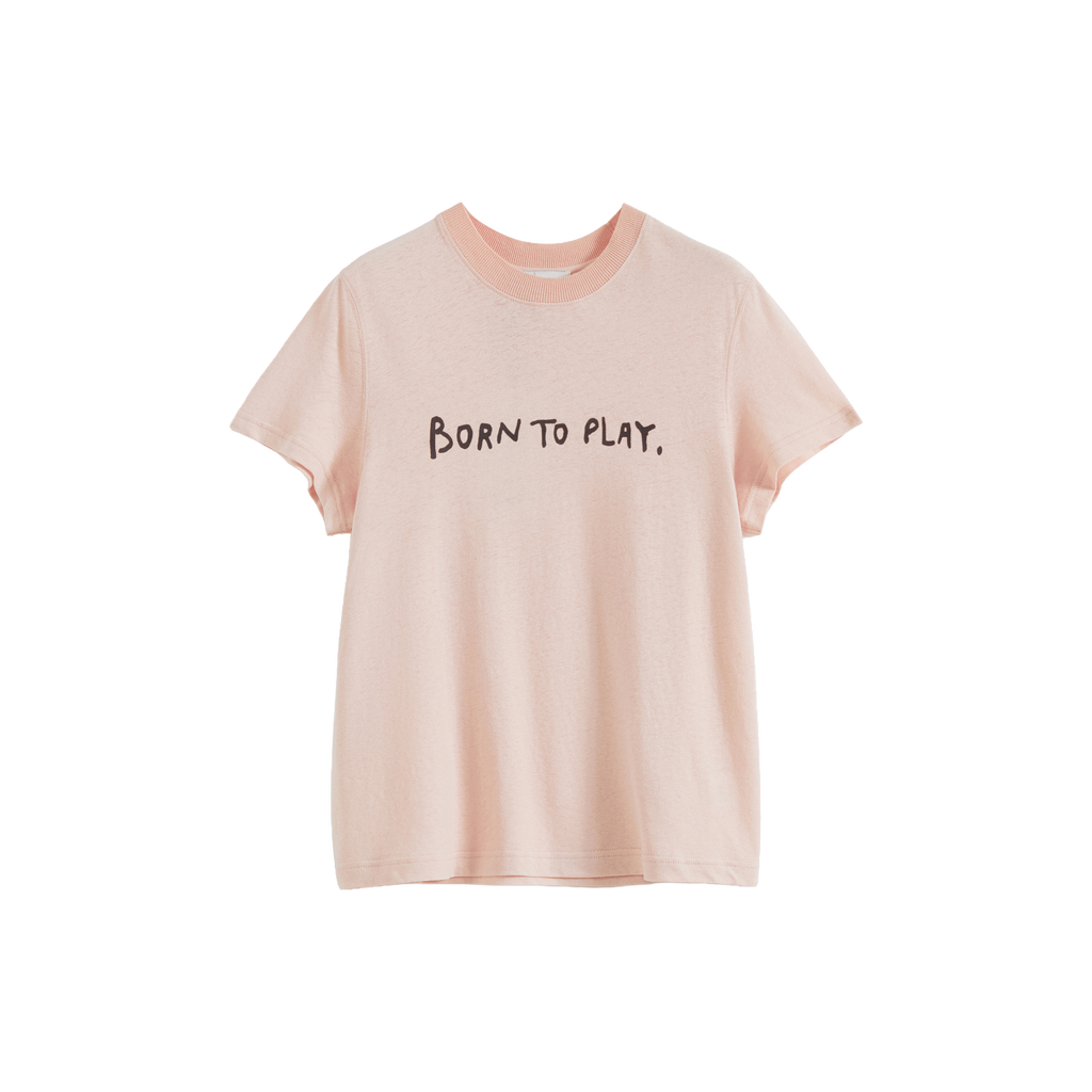 Color-Block Flocked Print T-Shirt