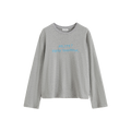 Color-Block Flocked Print Long-Sleeve T-Shirt