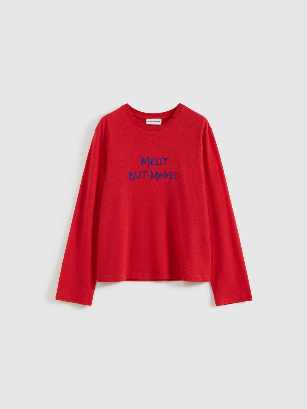 Color-Block Flocked Print Long-Sleeve T-Shirt