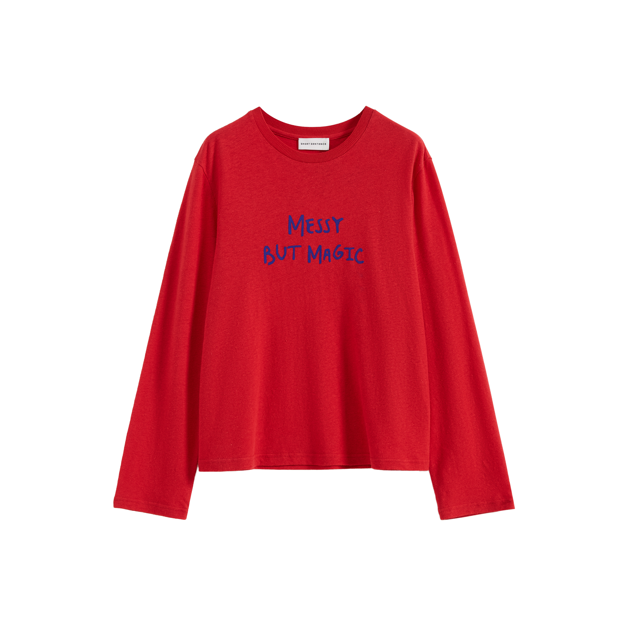 Color-Block Flocked Print Long-Sleeve T-Shirt