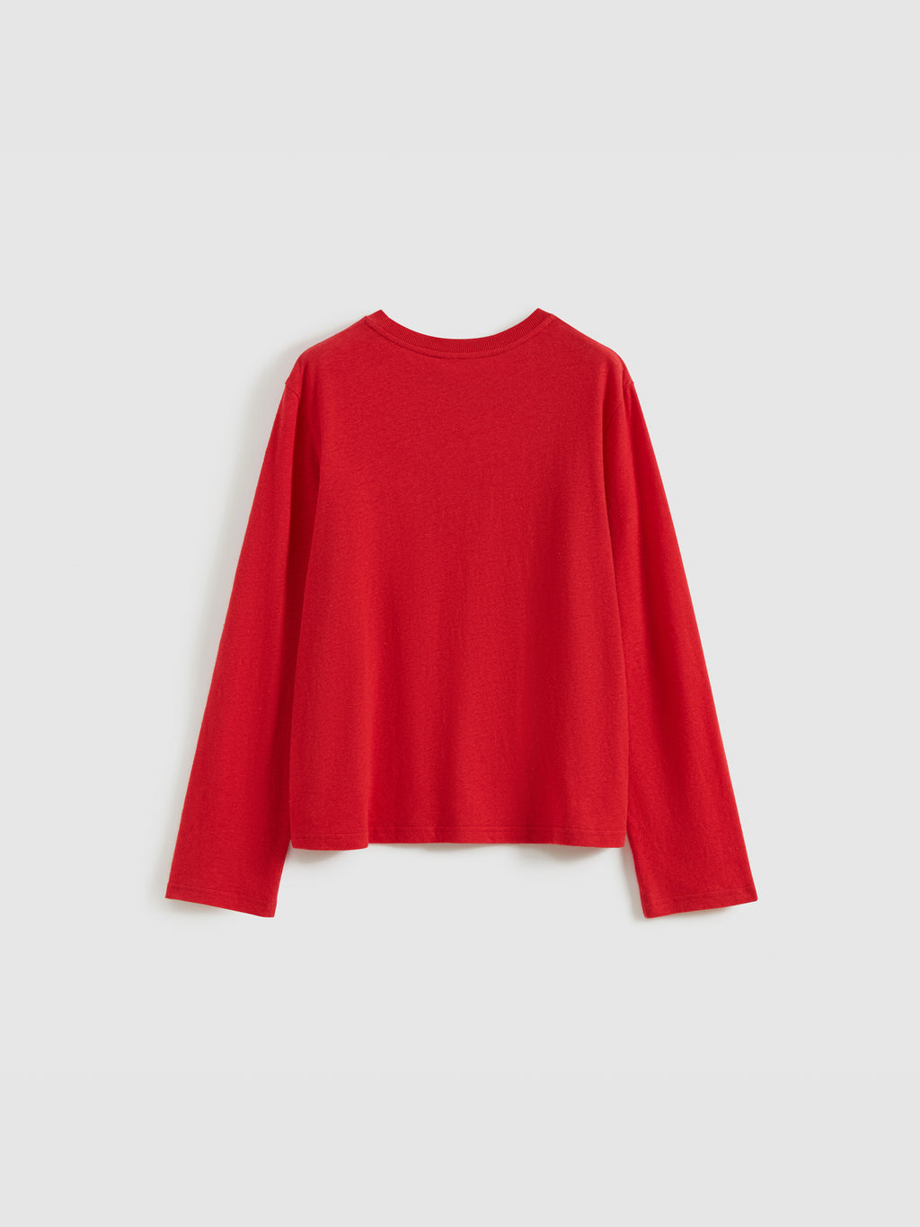 Color-Block Flocked Print Long-Sleeve T-Shirt
