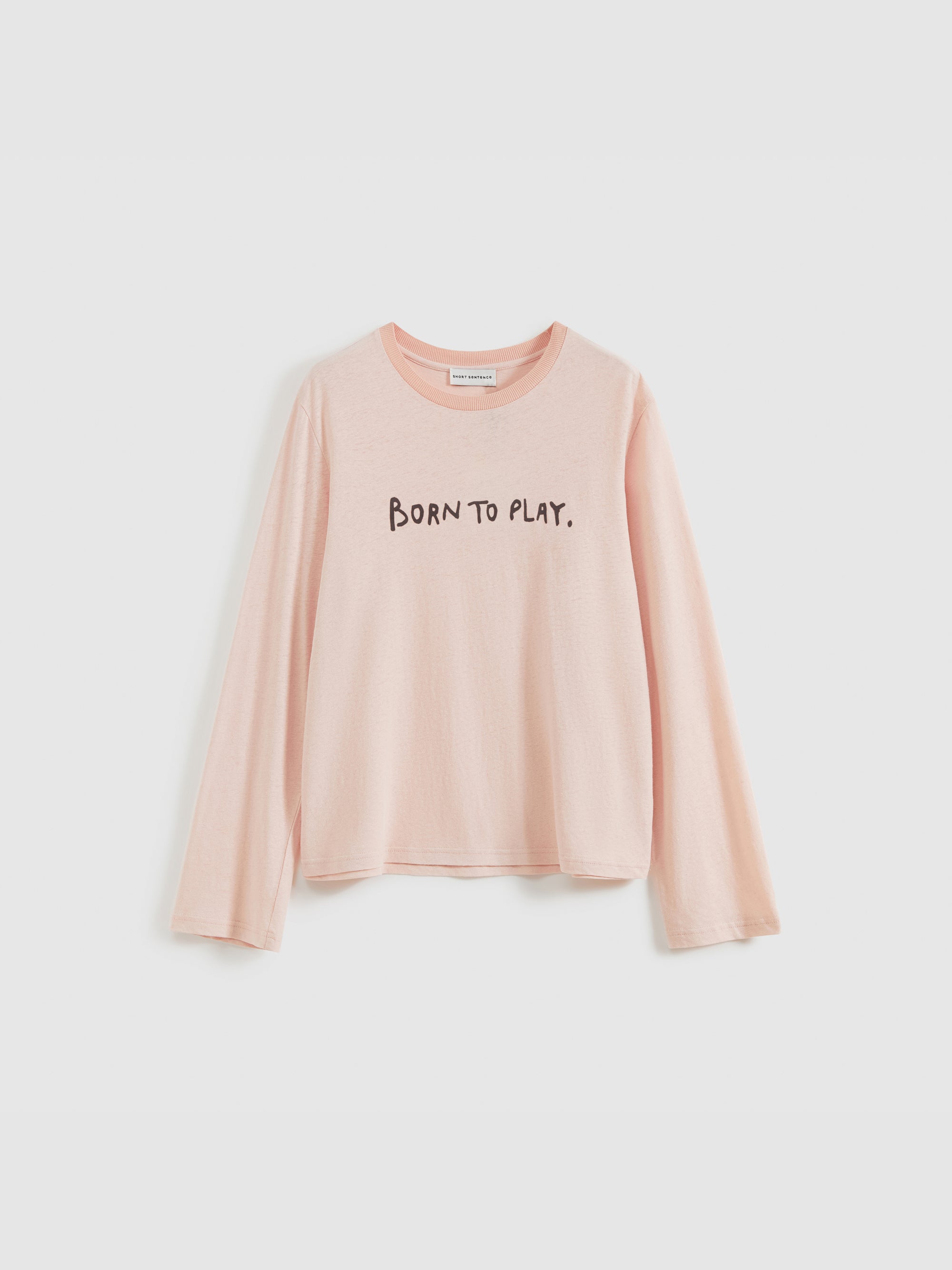 Color-Block Flocked Print Long-Sleeve T-Shirt