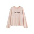 Color-Block Flocked Print Long-Sleeve T-Shirt