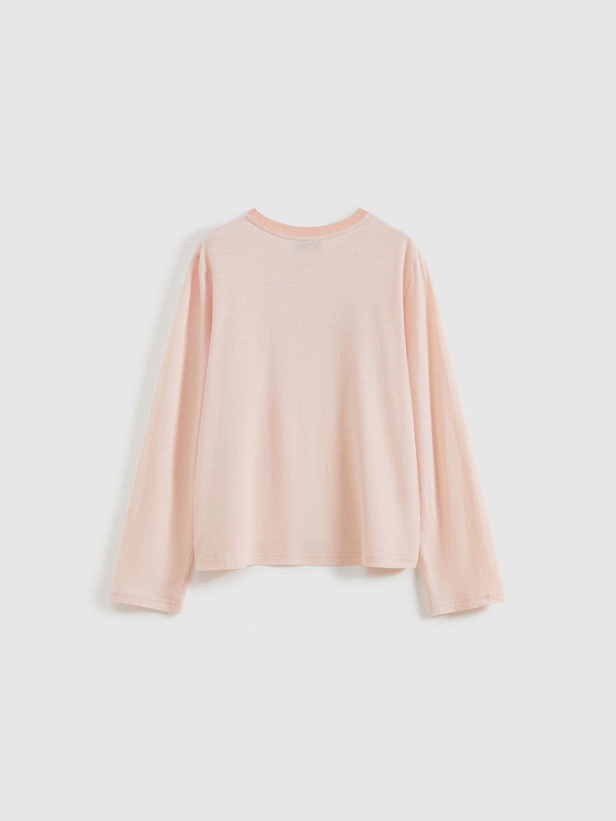 Color-Block Flocked Print Long-Sleeve T-Shirt