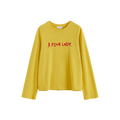 Color-Block Flocked Print Long-Sleeve T-Shirt
