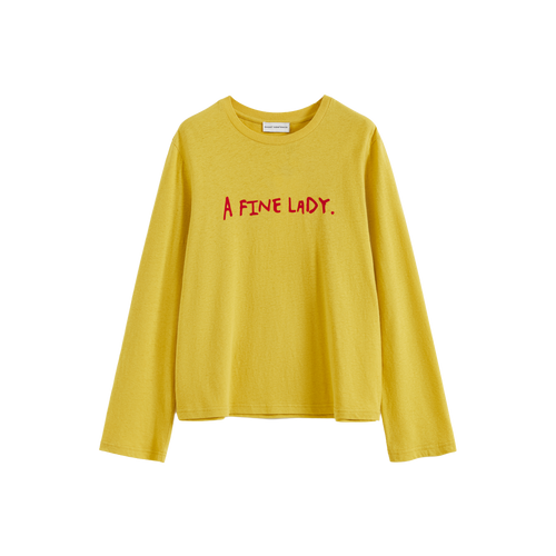 Color-Block Flocked Print Long-Sleeve T-Shirt
