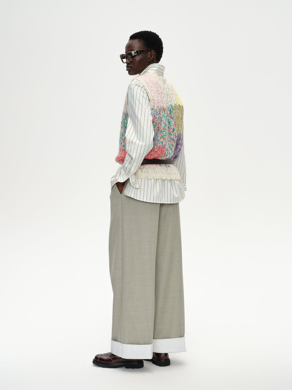 Color-Block Sleeveless Knit Vest