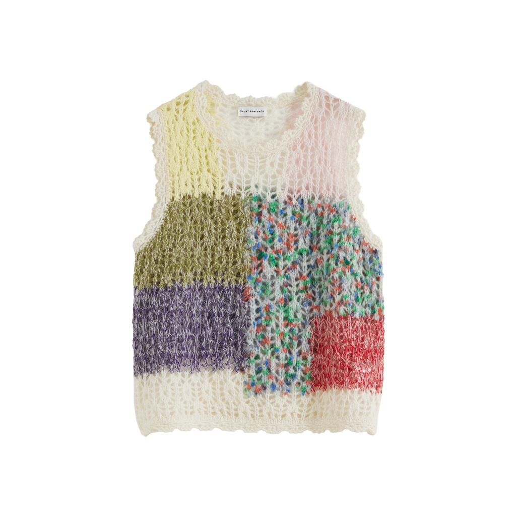 Color-Block Sleeveless Knit Vest