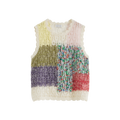 Color-Block Sleeveless Knit Vest