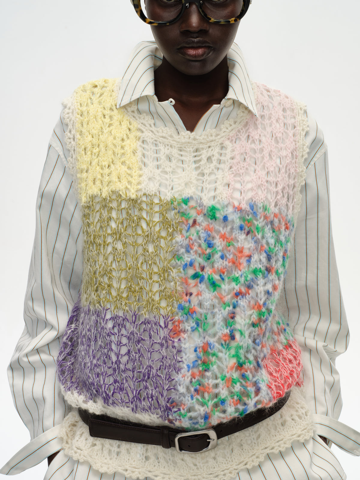 Color-Block Sleeveless Knit Vest