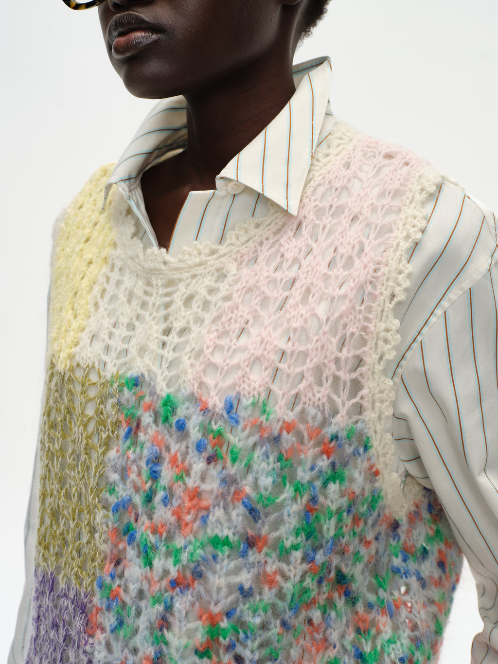 Color-Block Sleeveless Knit Vest