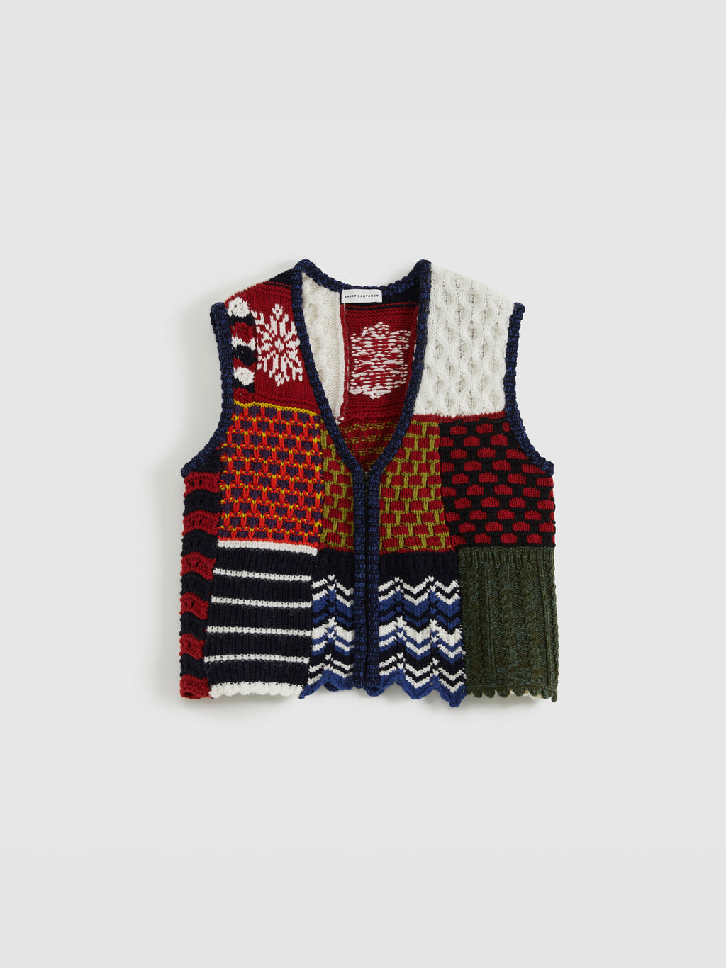 Multi-Floral Patchwork Knit Vest