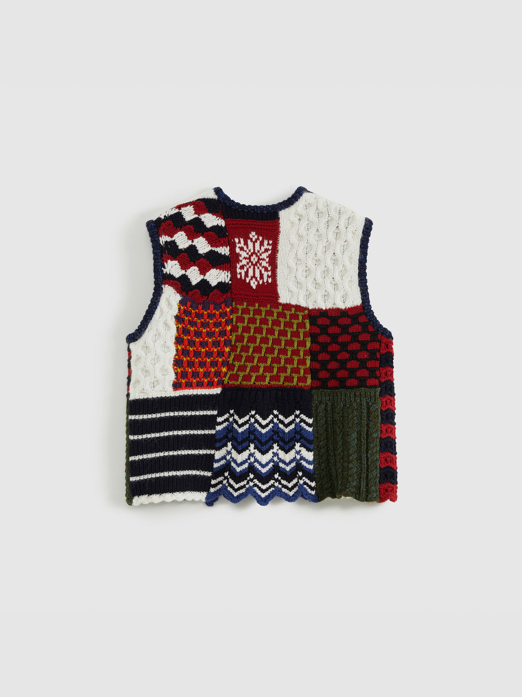 Multi-Floral Patchwork Knit Vest