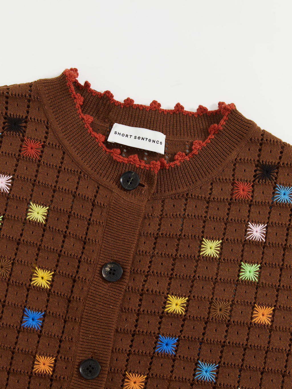 Hollow Out Cross‑Stitch Crew Neck Knit Vest