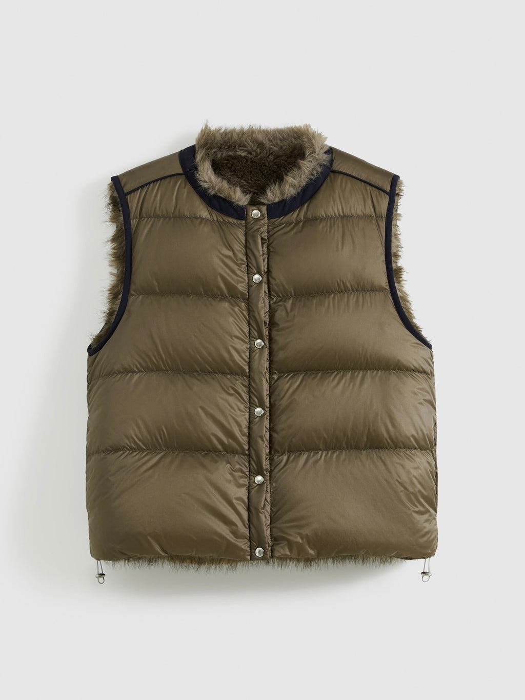 Reversible Faux-Fur Down Vest