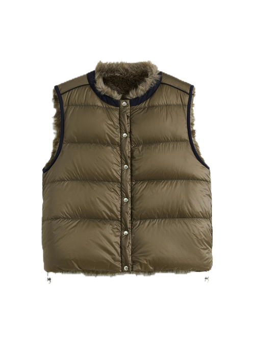 Reversible Faux-Fur Down Vest