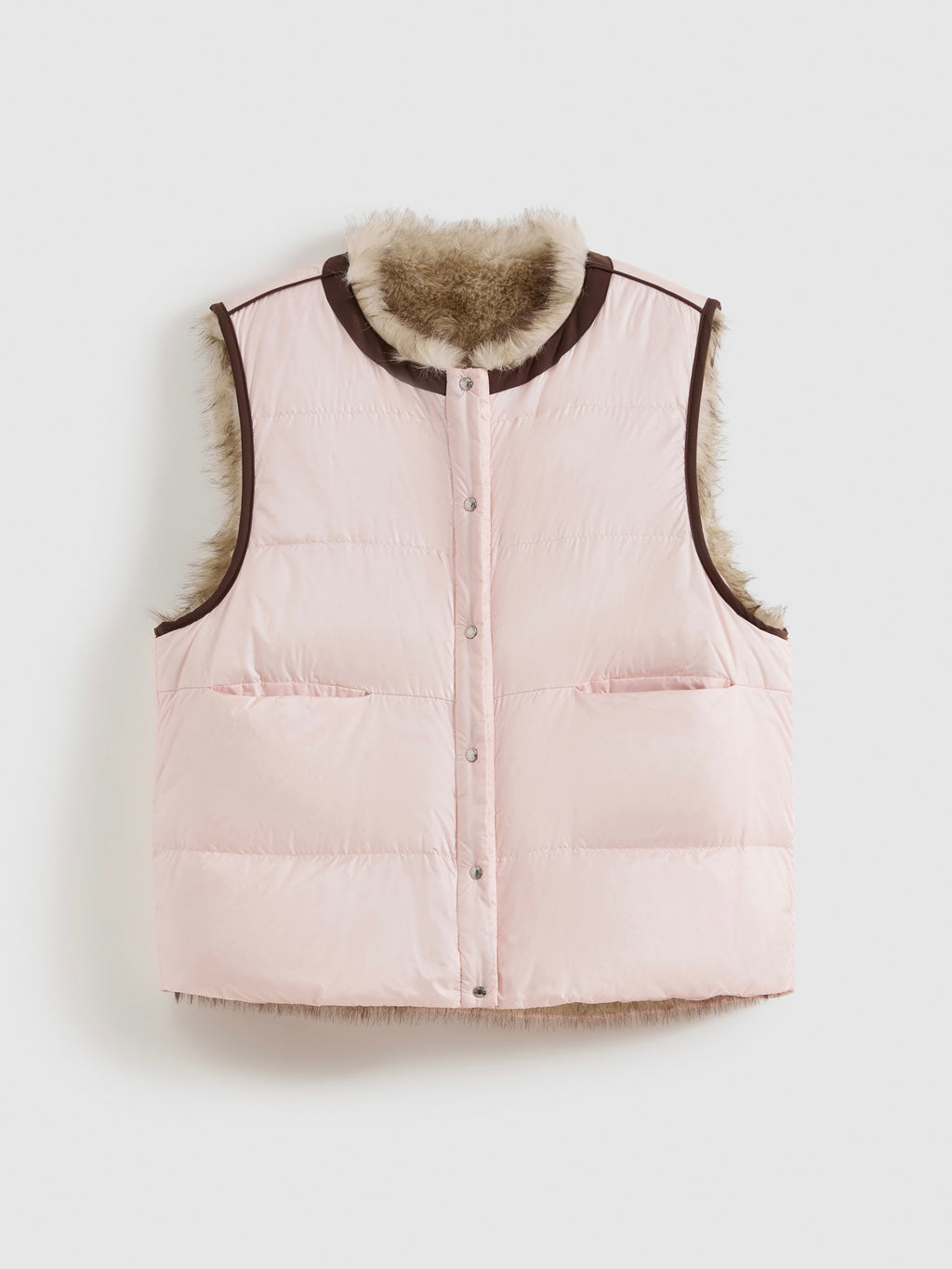 Reversible Faux-Fur Down Vest