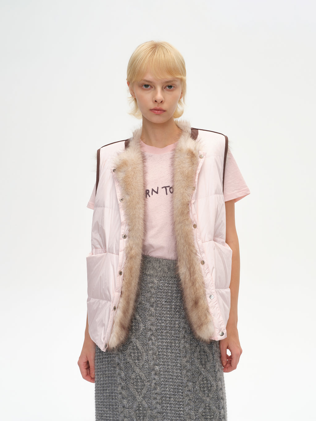 Reversible Faux-Fur Down Vest