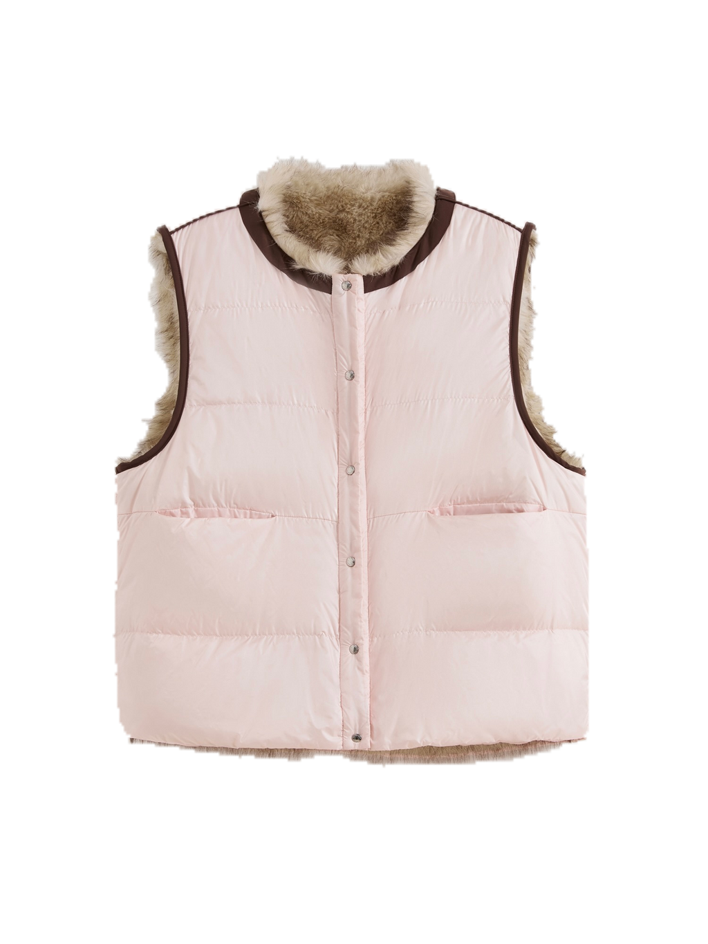 Reversible Faux-Fur Down Vest