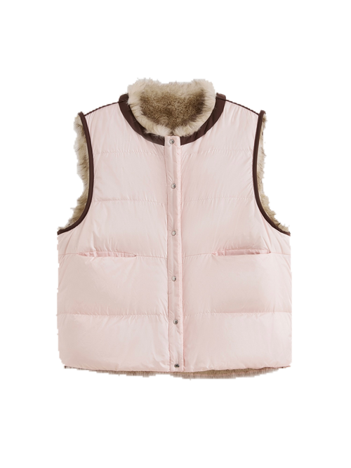 Reversible Faux-Fur Down Vest