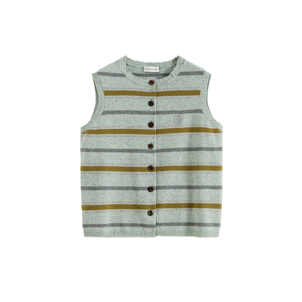 Ombré Stripe Crew Neck Knit Vest