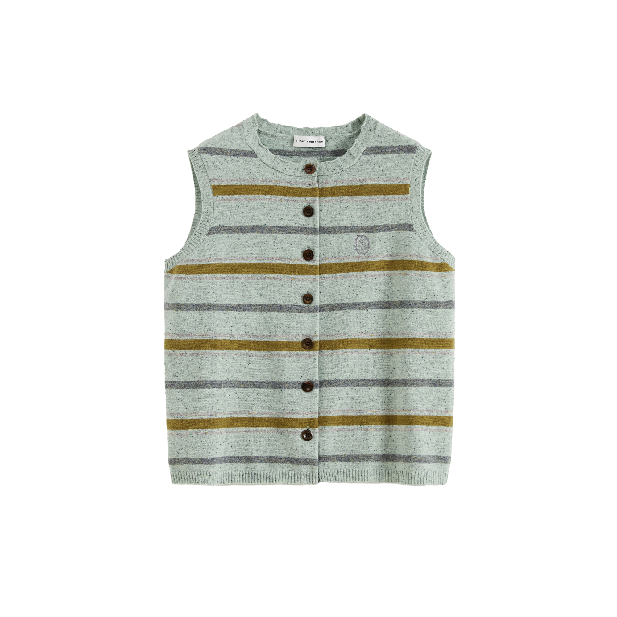 Ombré Stripe Crew Neck Knit Vest