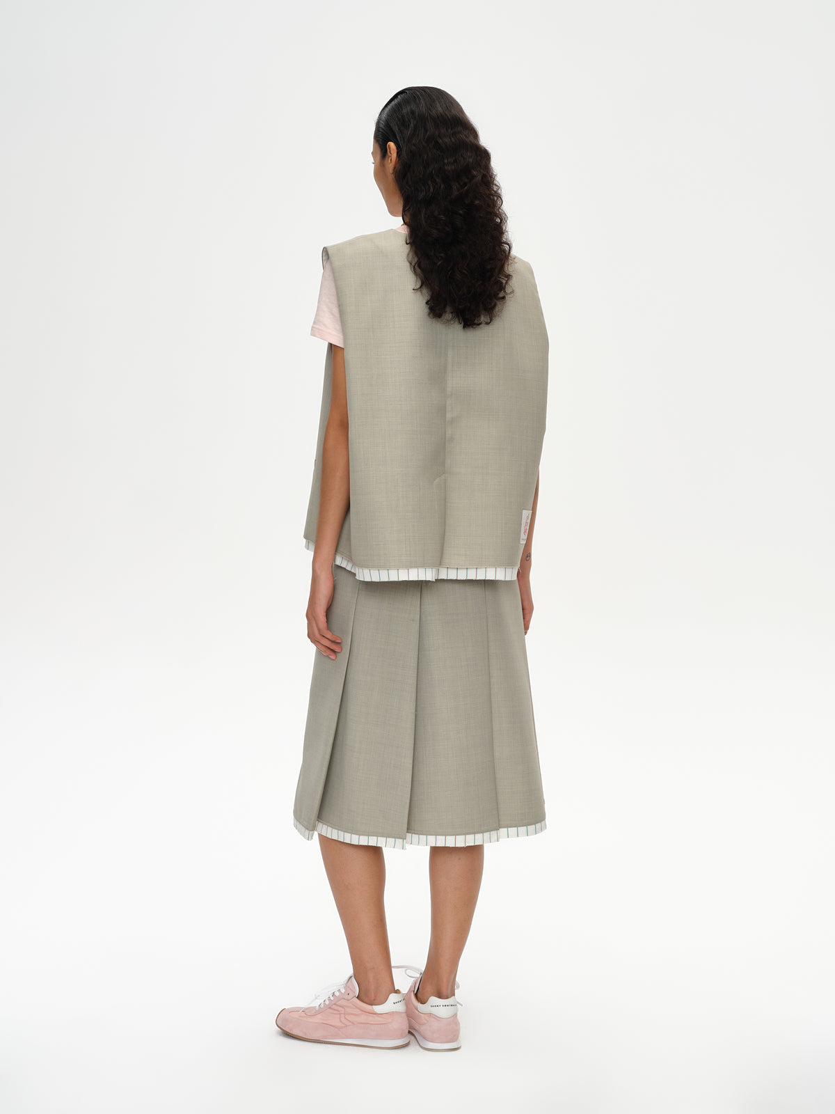 Frayed Hem Paneled Vest