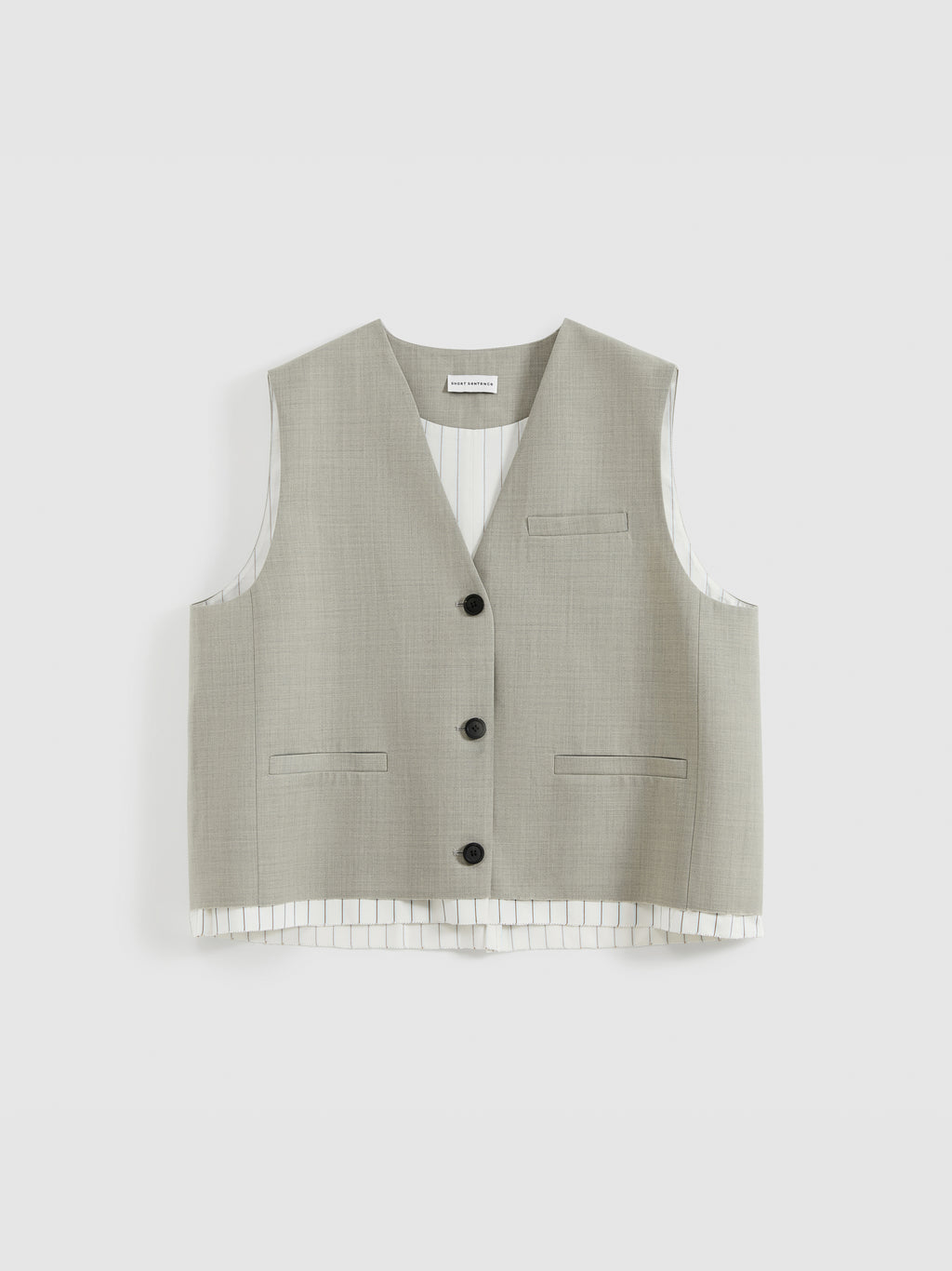 Frayed Hem Paneled Vest